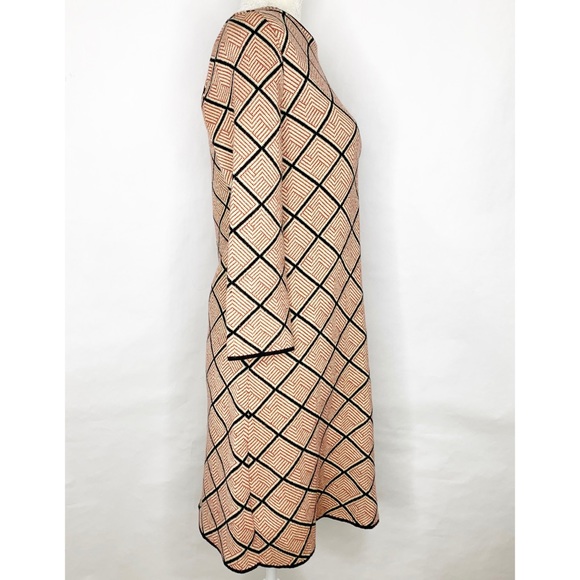 Zara Knit Geometric 3/4 Sleeves Shift Dress - Picture 2 of 6